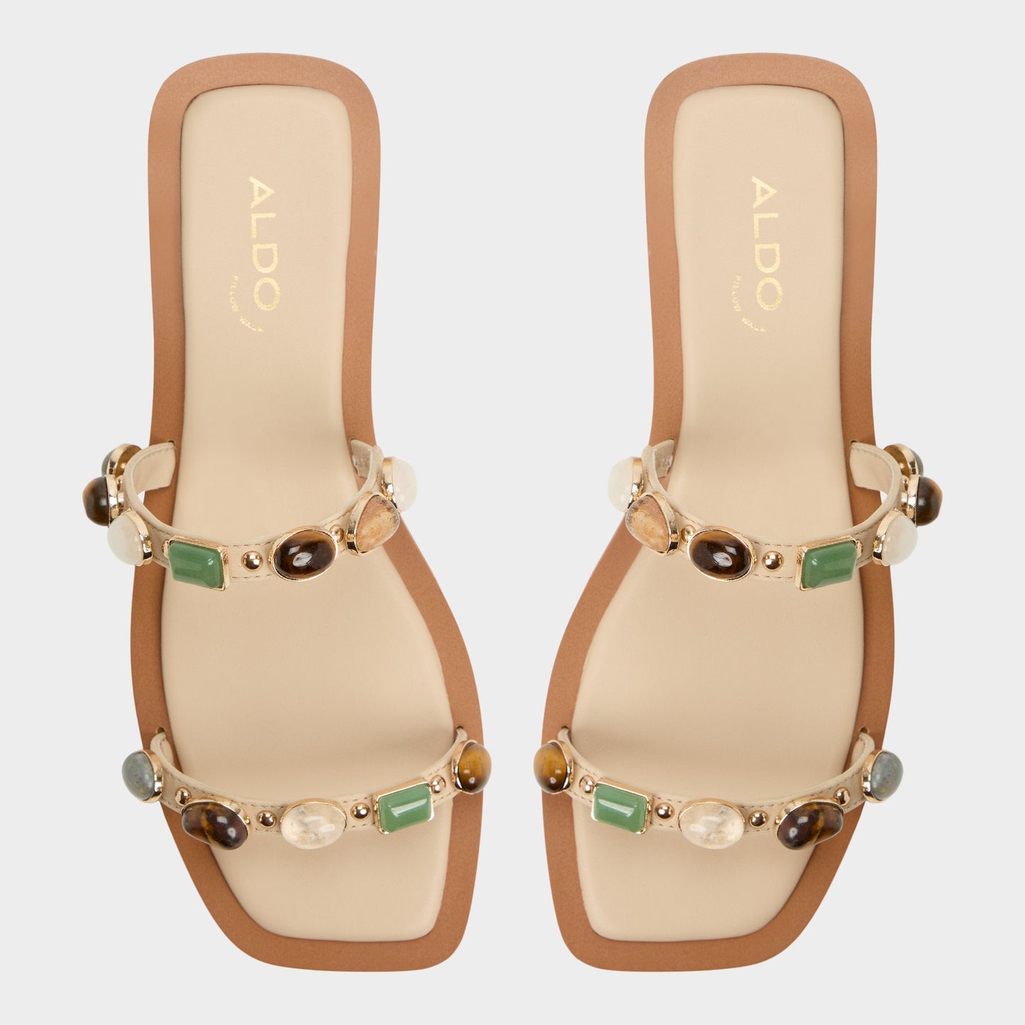 Sapphira Medium Beige Women's Flats - Strappy flat sandal Aldo Medium Beige