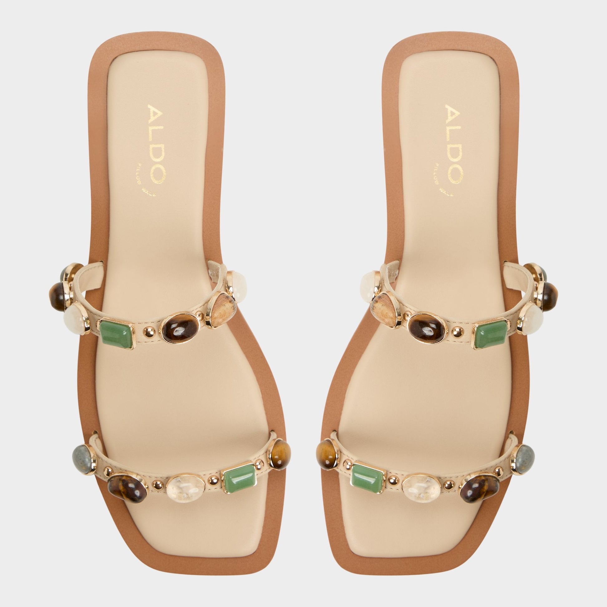 Sapphira Medium Beige Women's Flats - Strappy flat sandal Aldo Medium Beige