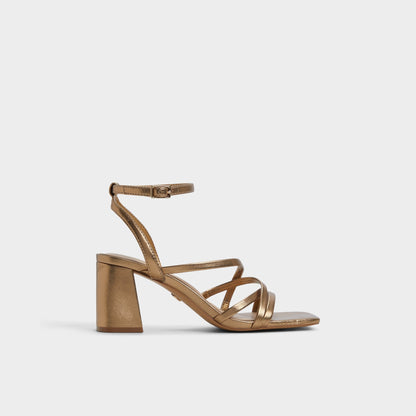 Esther Gold Women's Block heels - Strappy heeled sandal, Block heel Aldo Gold