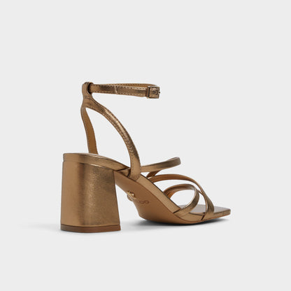Esther Gold Women's Block heels - Strappy heeled sandal, Block heel Aldo Gold