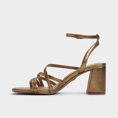 Esther Gold Women's Block heels - Strappy heeled sandal, Block heel Aldo Gold