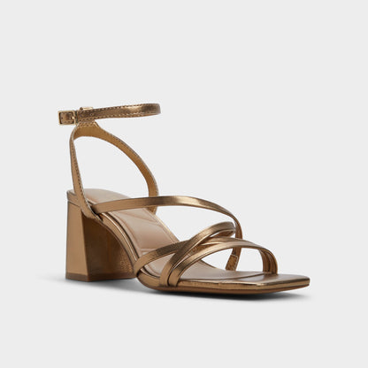 Esther Gold Women's Block heels - Strappy heeled sandal, Block heel Aldo Gold