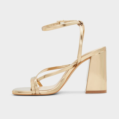 Laurader Gold Women's Block heels - Strappy heeled sandal, Block heel Aldo Gold