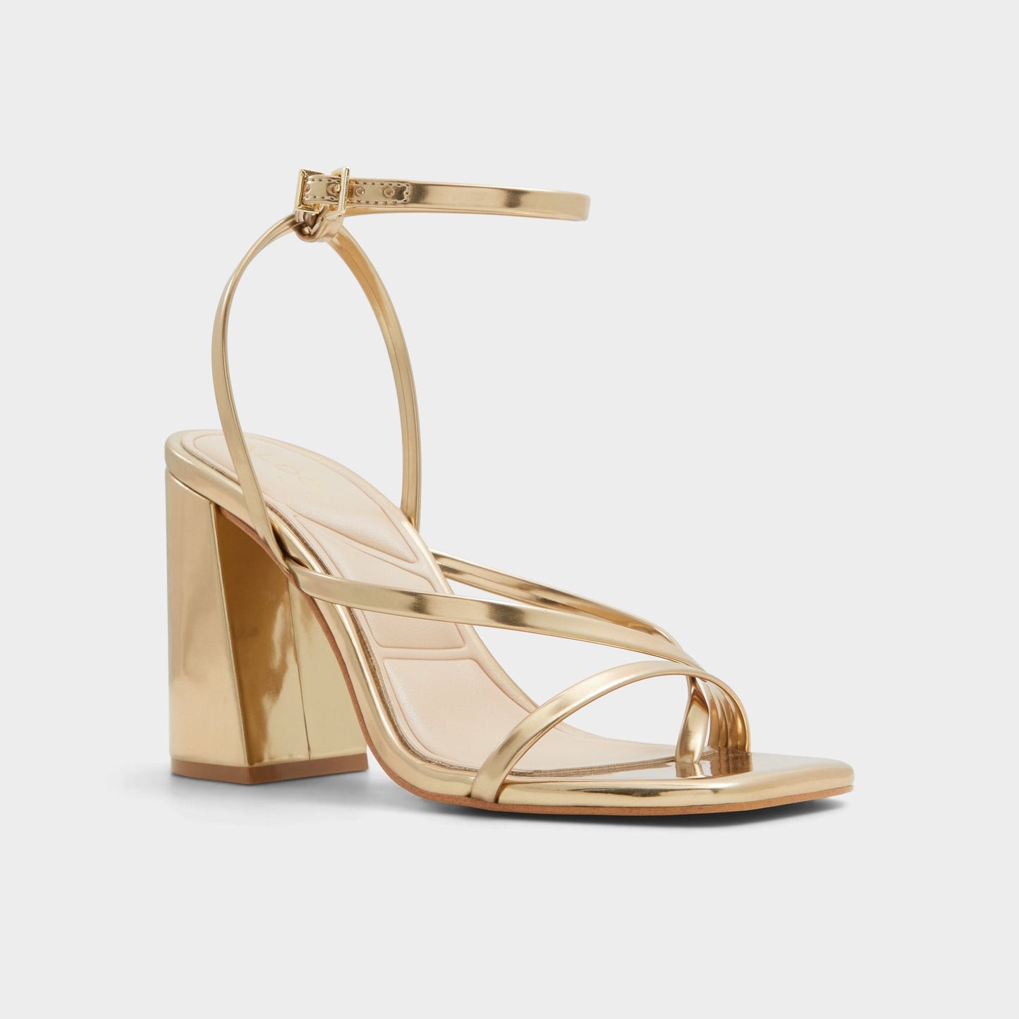 Laurader Gold Women's Block heels - Strappy heeled sandal, Block heel Aldo Gold