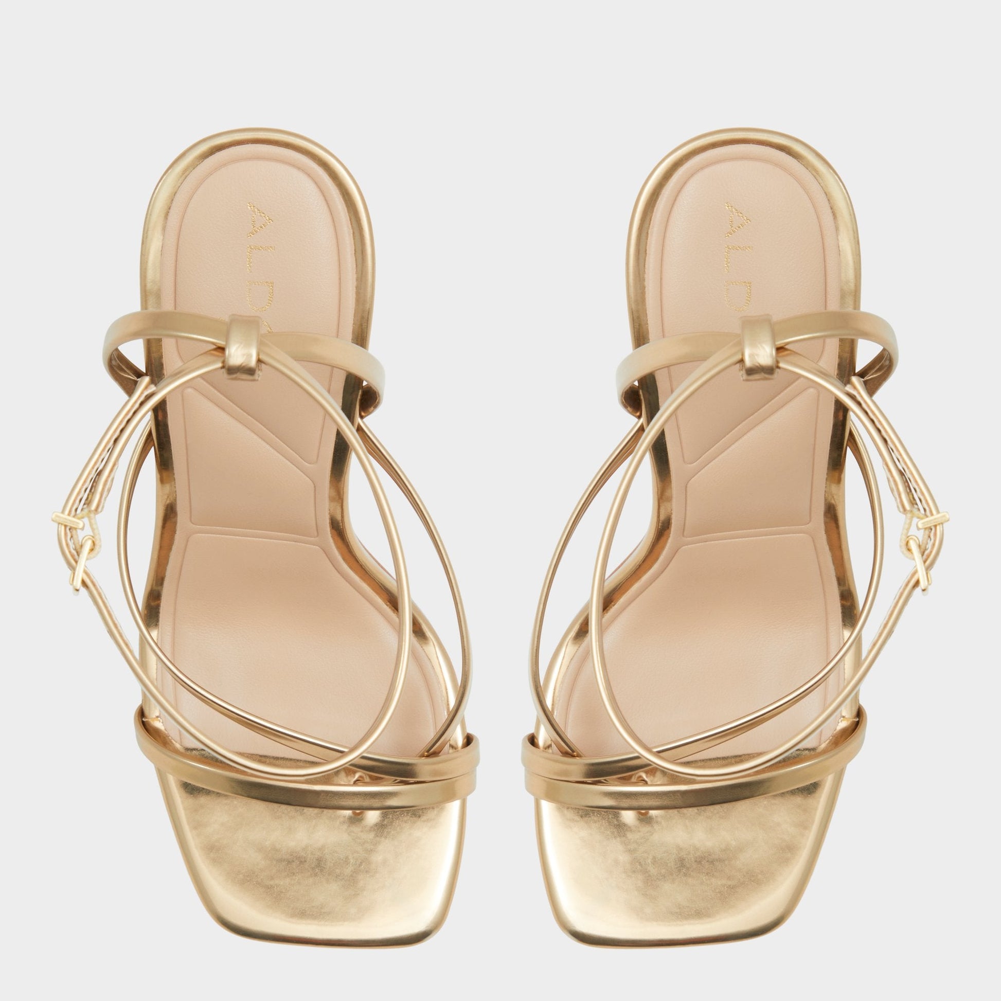 Laurader Gold Women's Block heels - Strappy heeled sandal, Block heel Aldo Gold