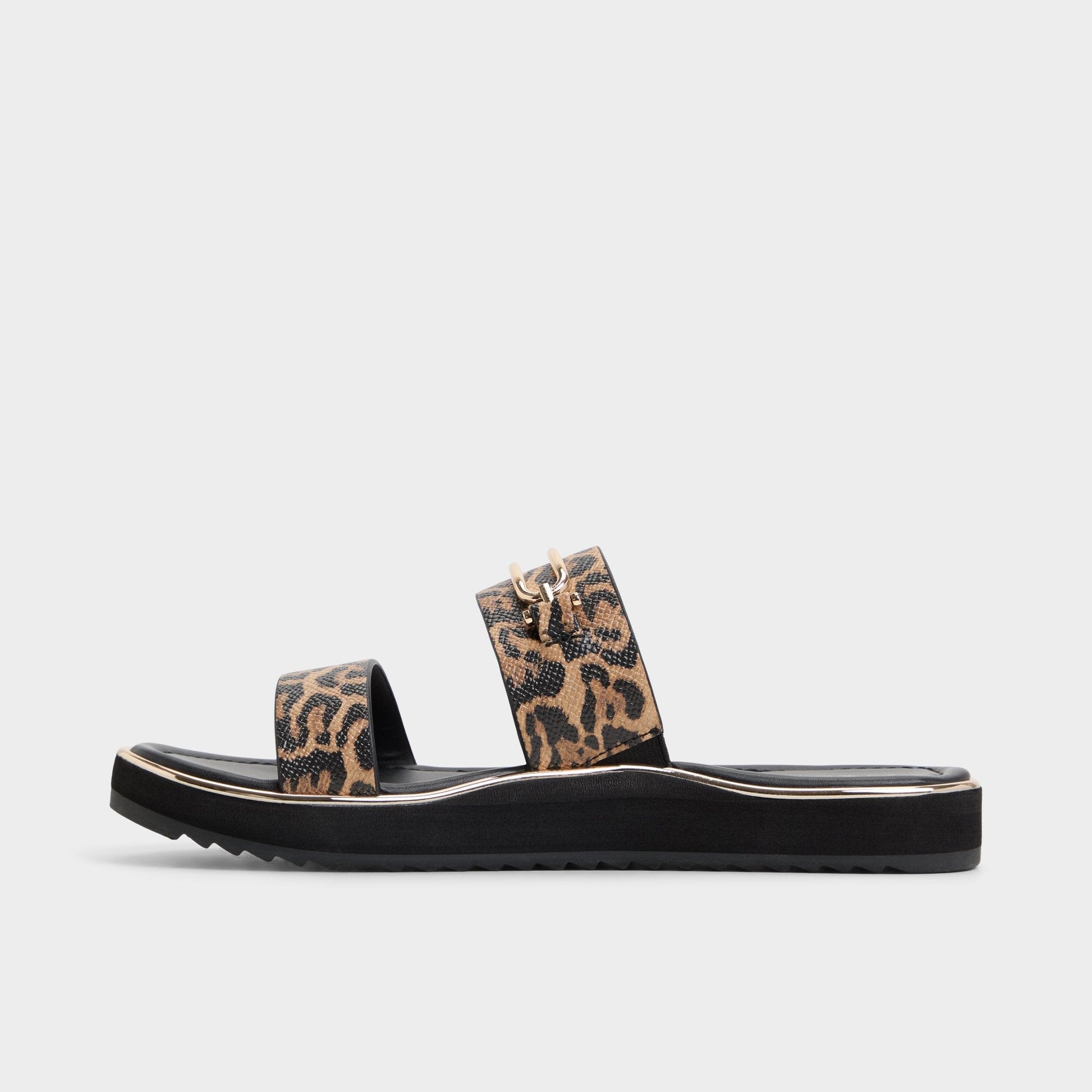 Lagoon Brown Multi Women's Flats - Strappy flat sandal, Footbed sandal Aldo Brown Multi