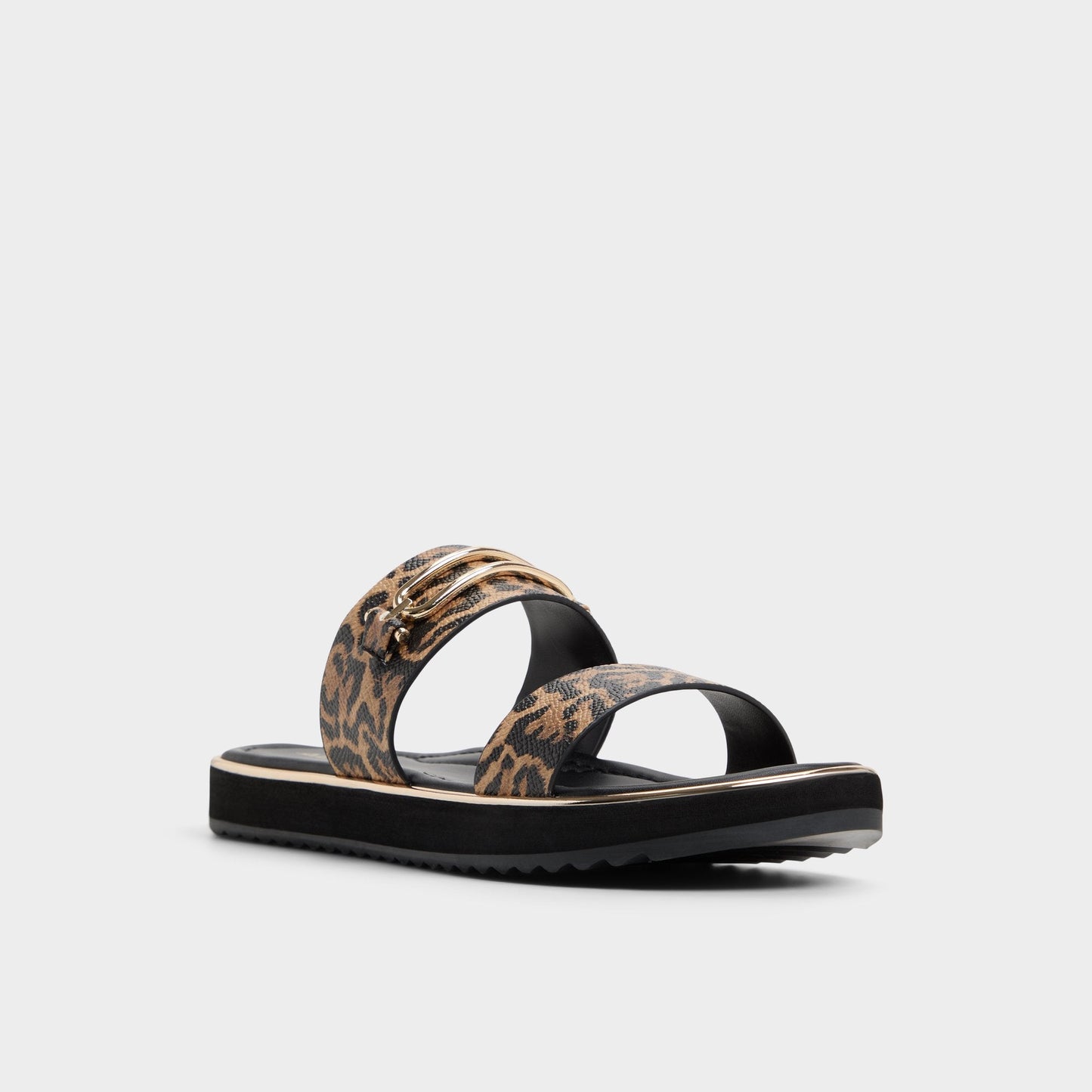 Lagoon Brown Multi Women's Flats - Strappy flat sandal, Footbed sandal Aldo Brown Multi