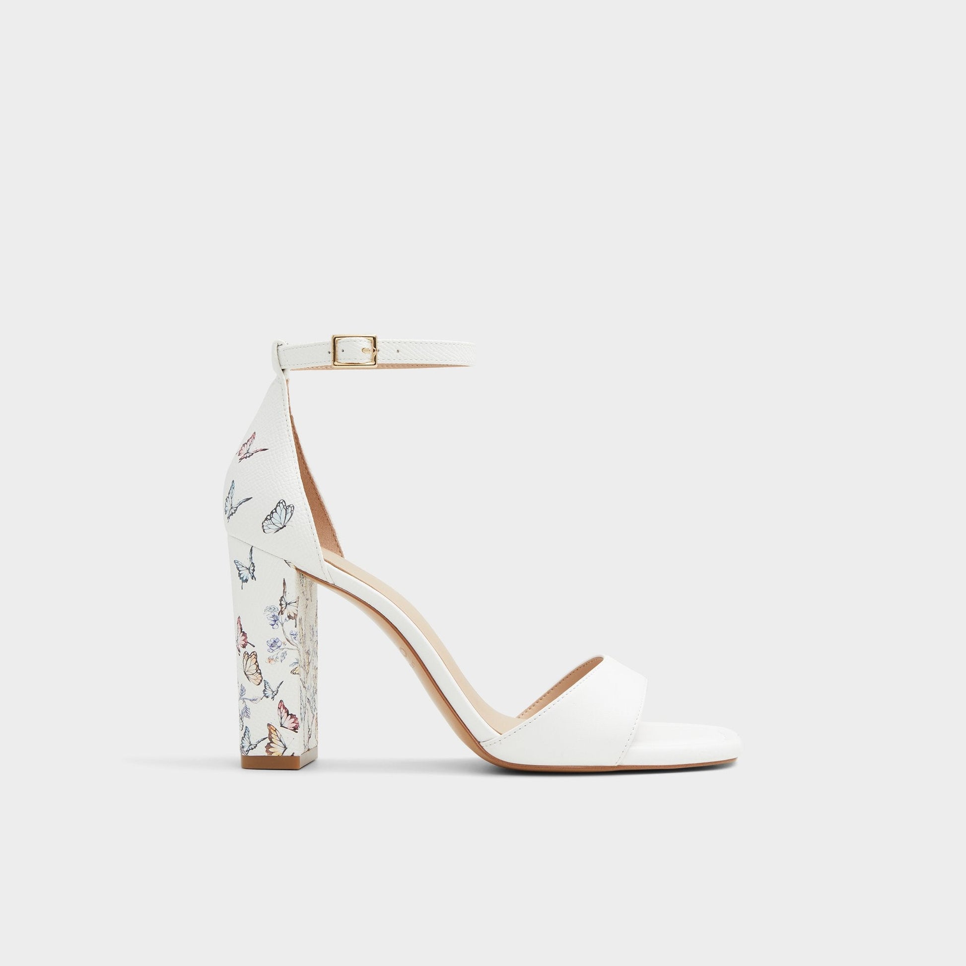 Enaegyn White Multi Women's Strappy sandals - Strappy heeled sandal, Block heel Aldo White Multi