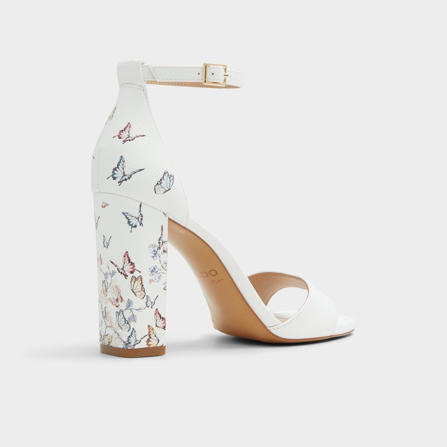 Enaegyn White Multi Women's Strappy sandals - Strappy heeled sandal, Block heel Aldo White Multi
