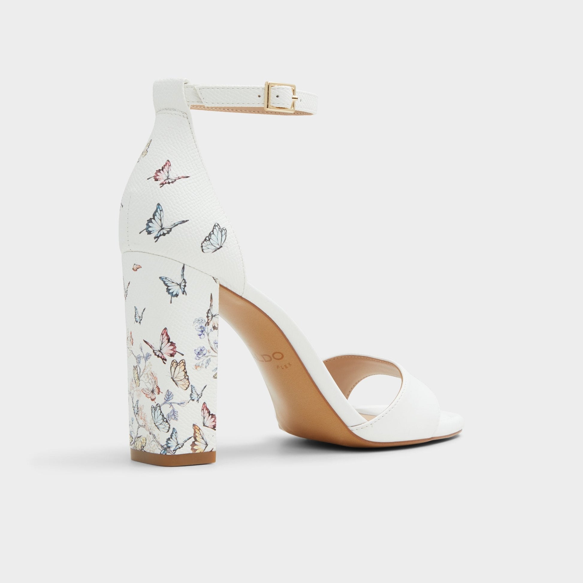 Enaegyn White Multi Women's Strappy sandals - Strappy heeled sandal, Block heel Aldo White Multi