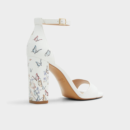 Enaegyn White Multi Women's Strappy sandals - Strappy heeled sandal, Block heel Aldo White Multi