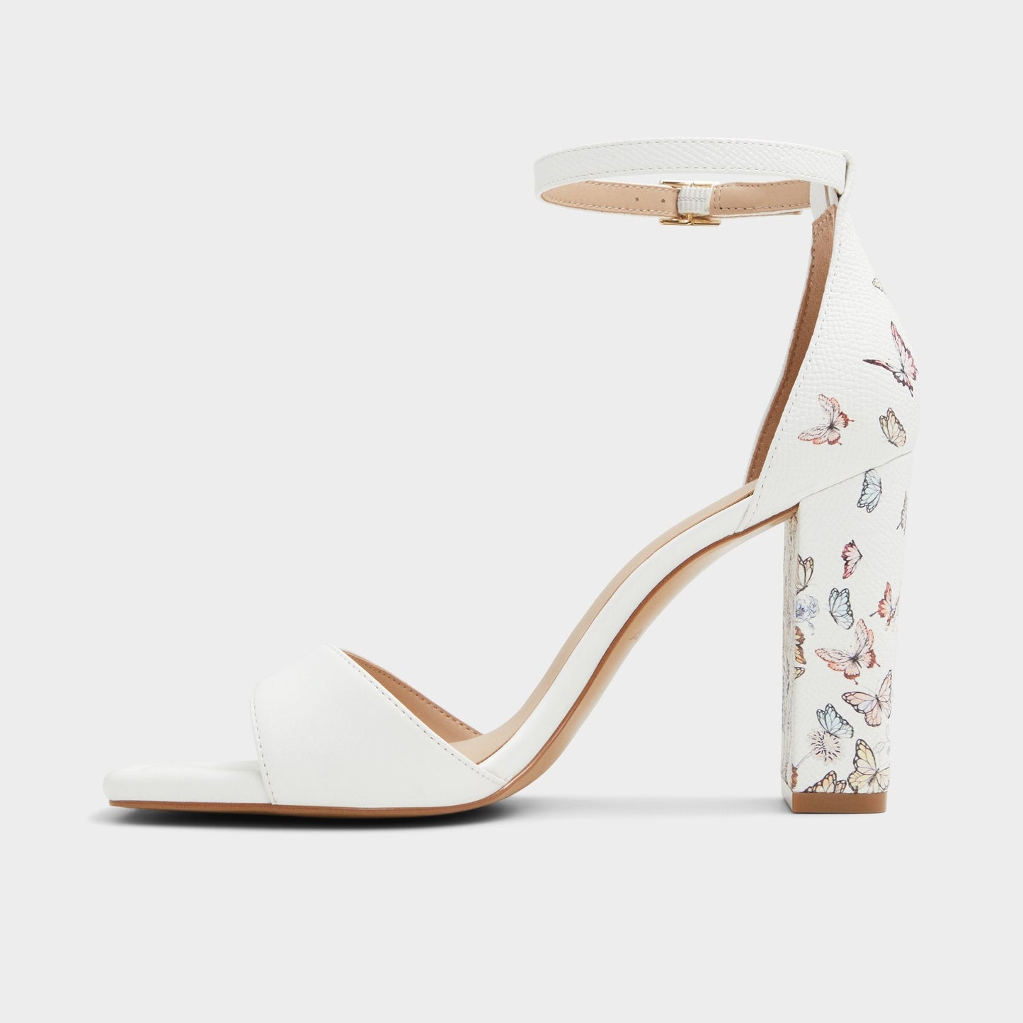 Enaegyn White Multi Women's Strappy sandals - Strappy heeled sandal, Block heel Aldo White Multi