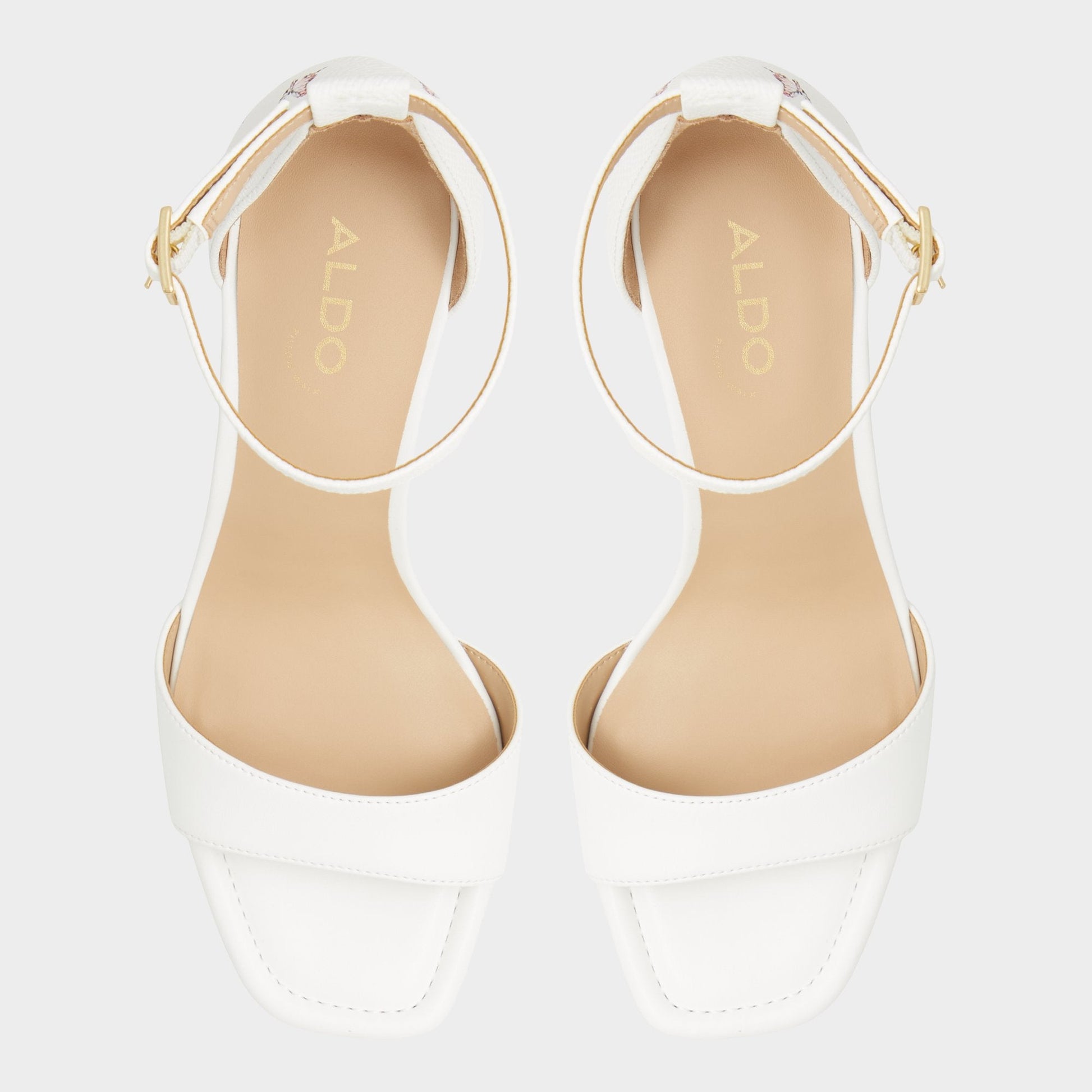 Enaegyn White Multi Women's Strappy sandals - Strappy heeled sandal, Block heel Aldo White Multi