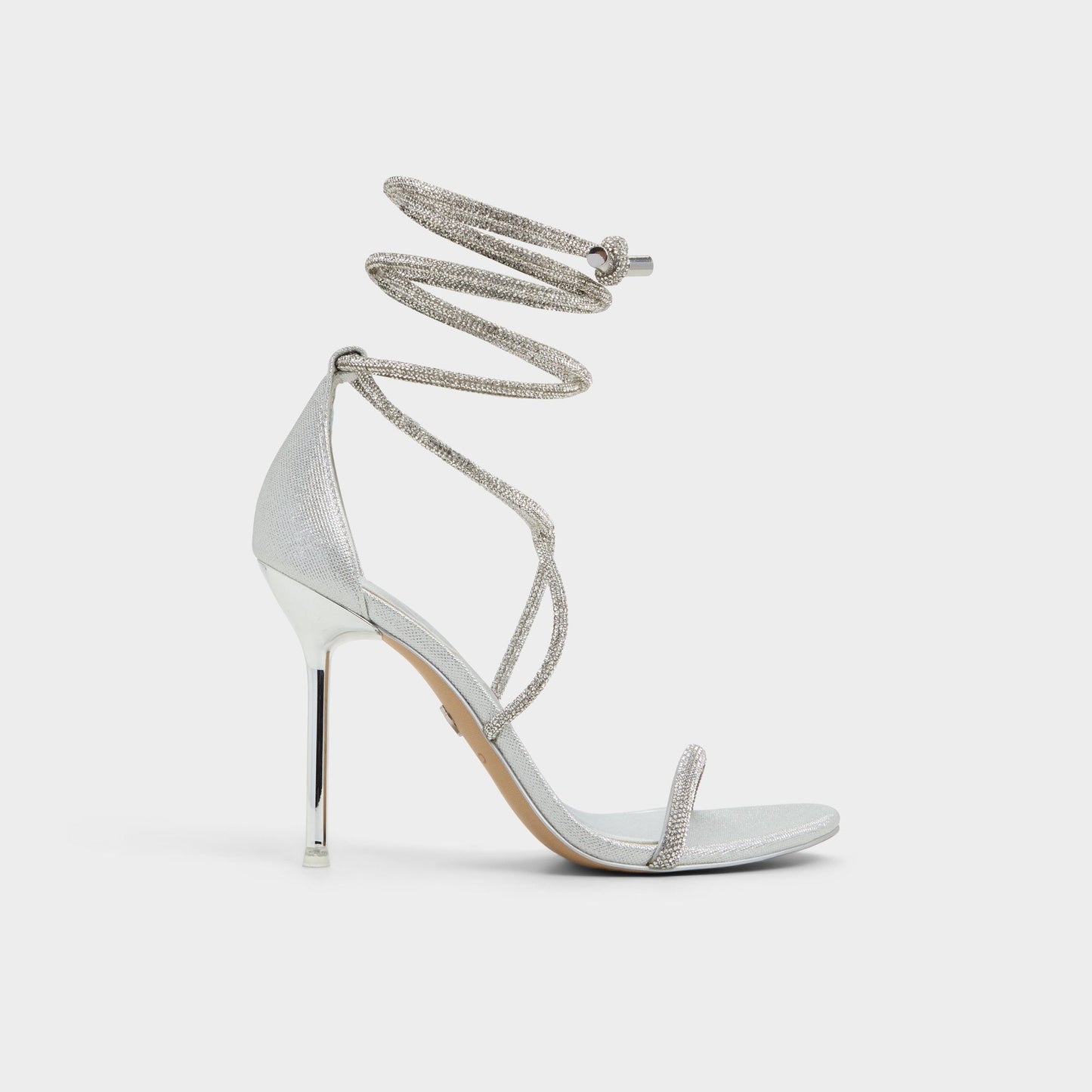 Caladonia Silver Women's Iridescent metallics - Strappy heeled sandal, Stiletto heel Aldo Silver