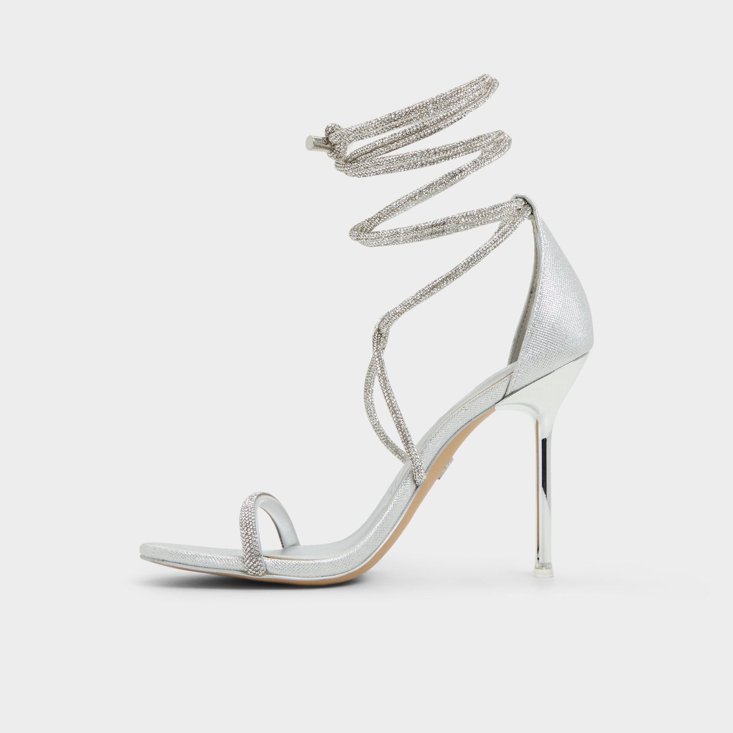 Caladonia Silver Women's Iridescent metallics - Strappy heeled sandal, Stiletto heel Aldo Silver