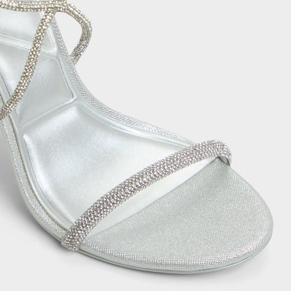 Caladonia Silver Women's Iridescent metallics - Strappy heeled sandal, Stiletto heel Aldo Silver
