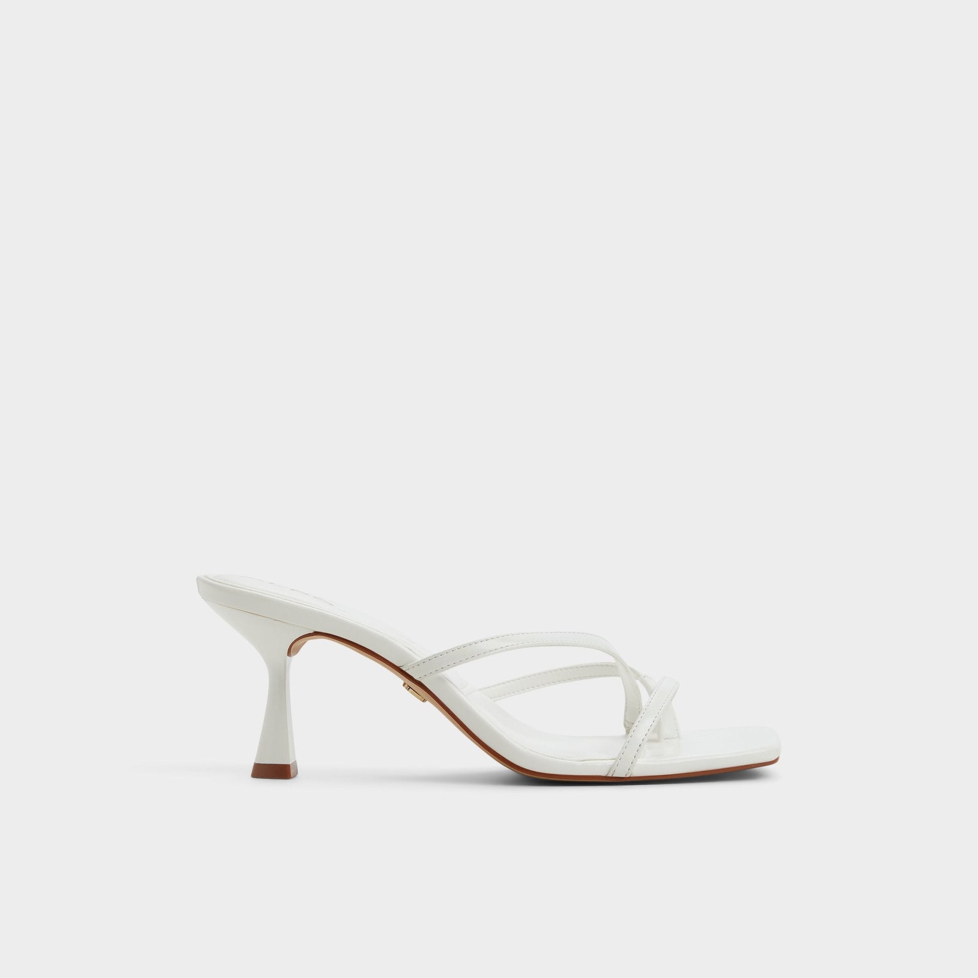 Calypsa White Women's Heeled mules - Strappy heeled sandal, Block heel Aldo White