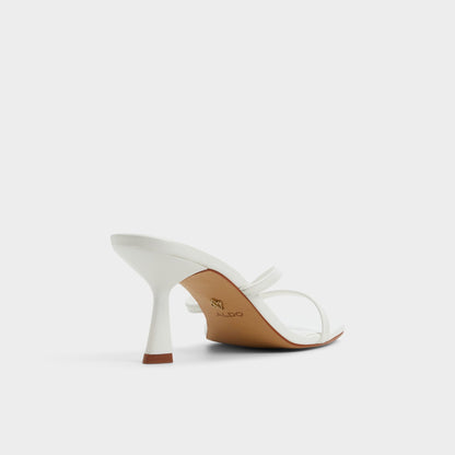 Calypsa White Women's Heeled mules - Strappy heeled sandal, Block heel Aldo White