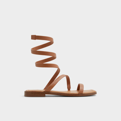 Spinella in Medium Brown - Strappy flat sandal Aldo Medium Brown