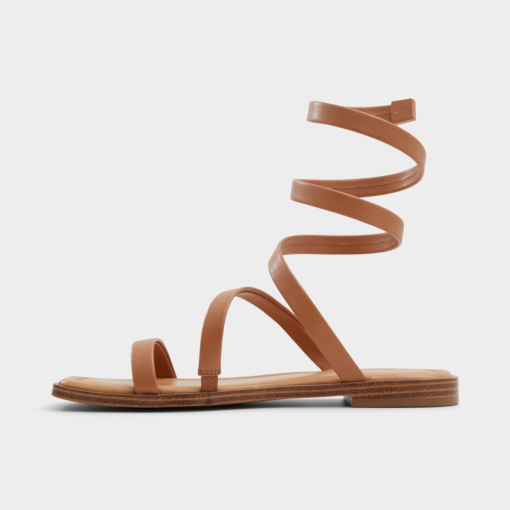Spinella in Medium Brown - Strappy flat sandal Aldo Medium Brown