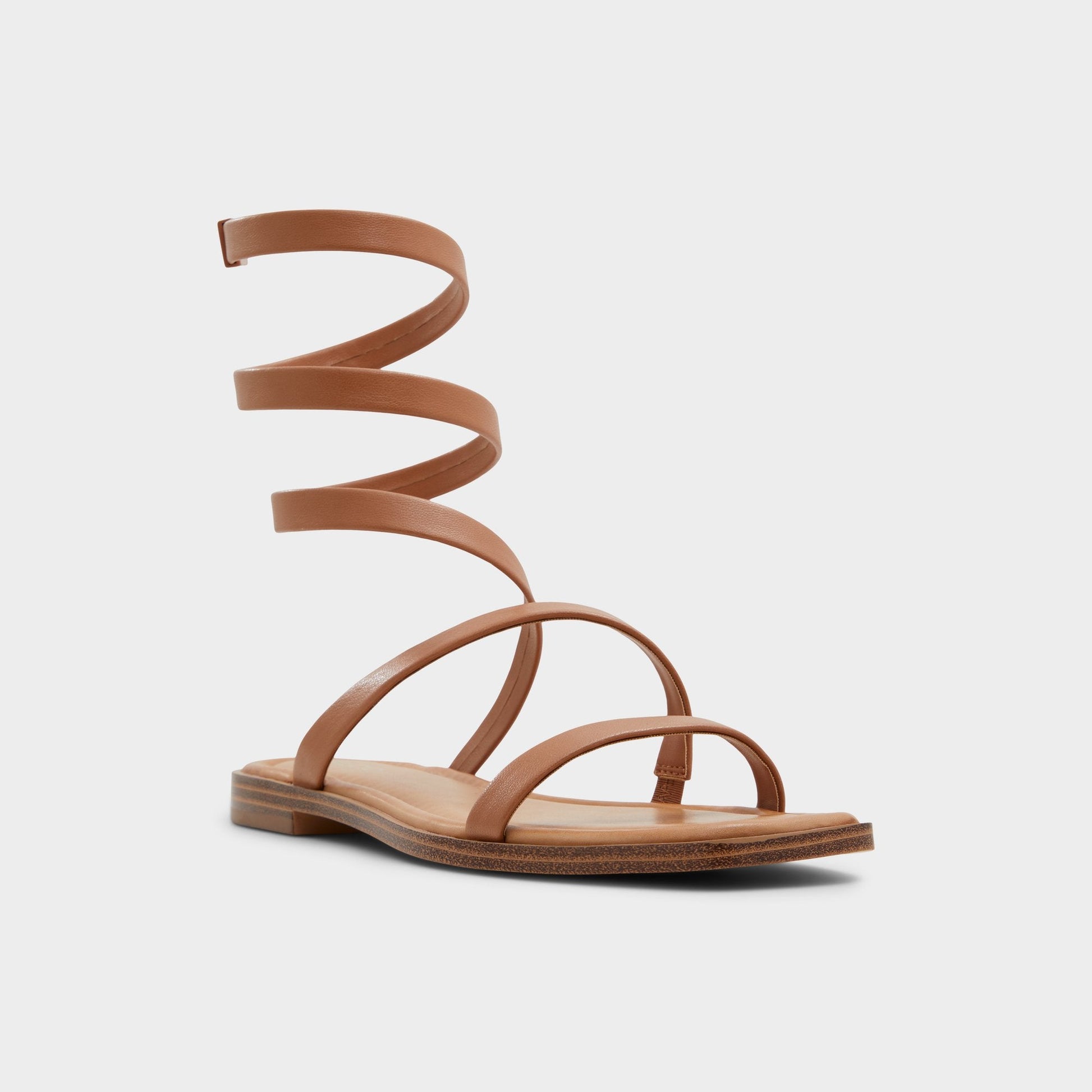 Spinella in Medium Brown - Strappy flat sandal Aldo Medium Brown