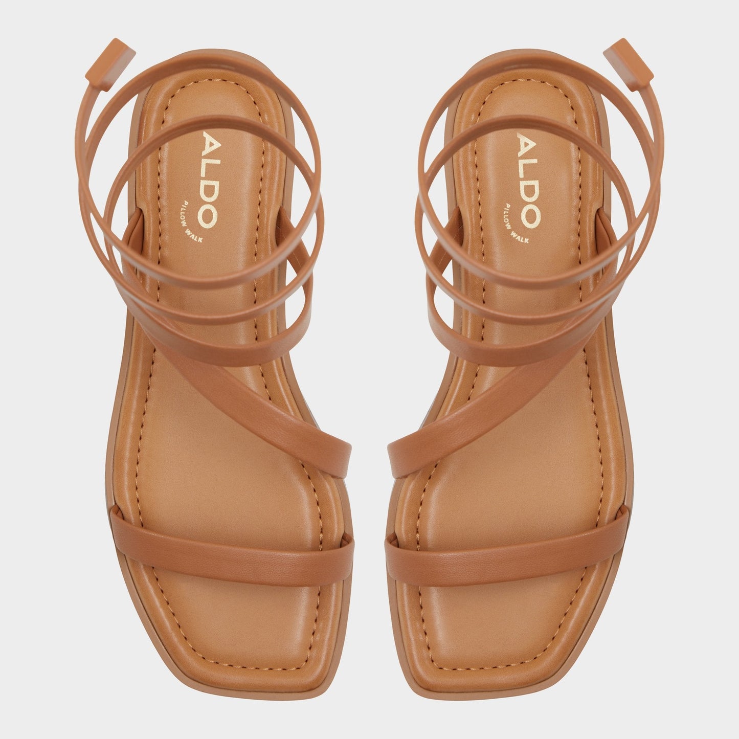 Spinella in Medium Brown - Strappy flat sandal Aldo Medium Brown