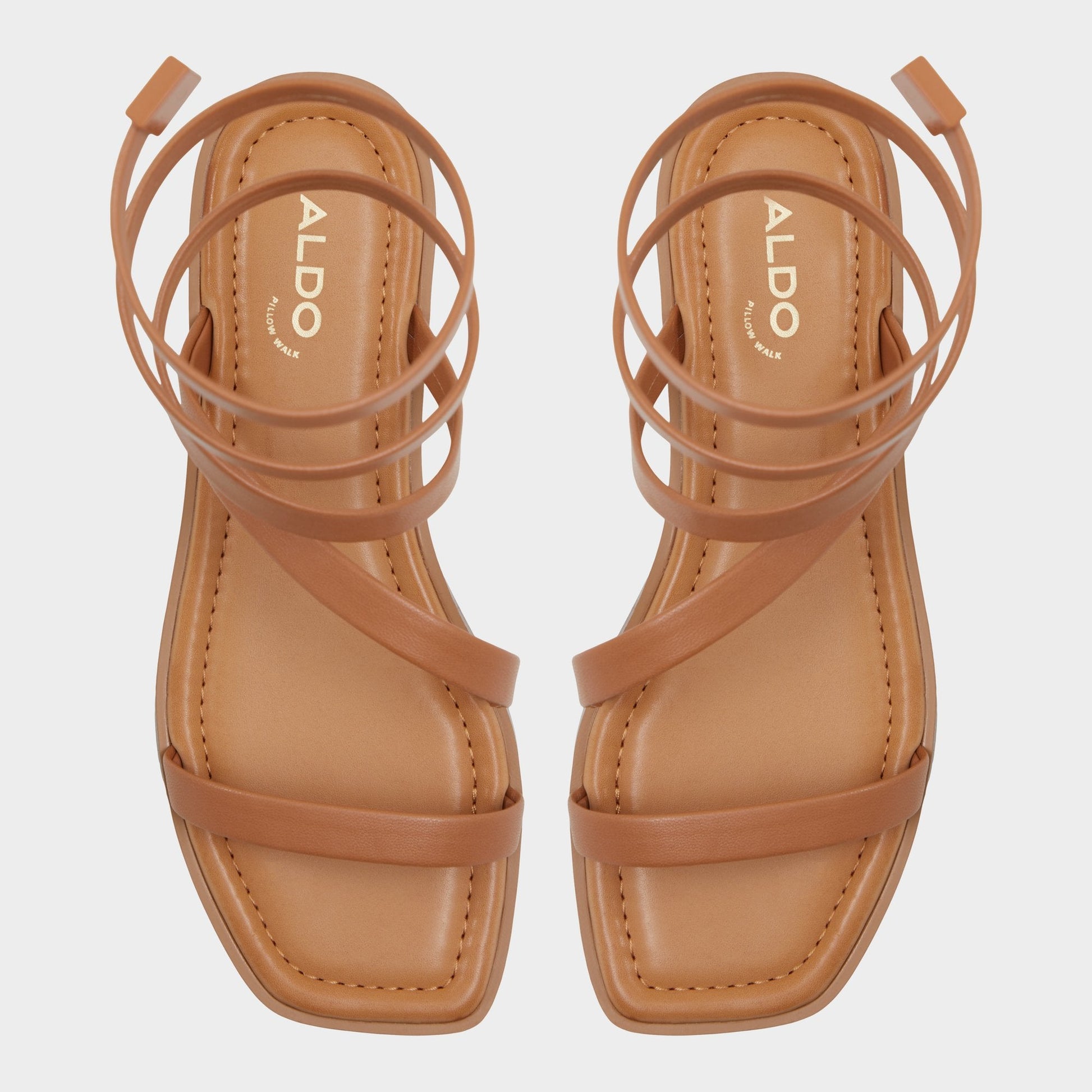Spinella in Medium Brown - Strappy flat sandal Aldo Medium Brown