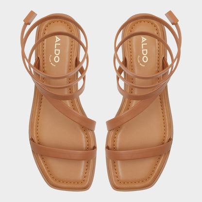 Spinella in Medium Brown - Strappy flat sandal Aldo Medium Brown