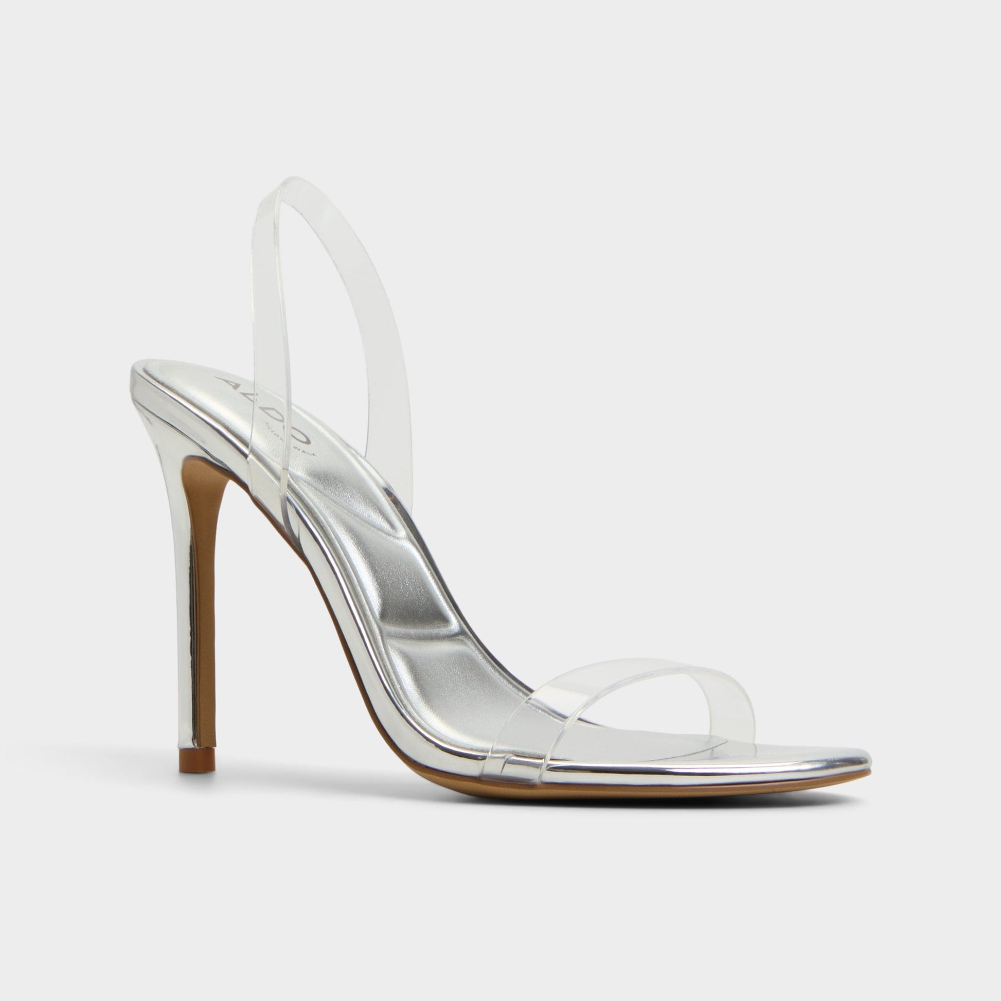 Quinilynn Silver Women's Iridescent metallics - Strappy heeled sandal, Stiletto heel Aldo Silver