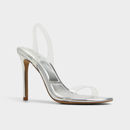 Quinilynn Silver Women's Iridescent metallics - Strappy heeled sandal, Stiletto heel Aldo Silver