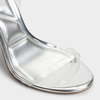 Quinilynn Silver Women's Iridescent metallics - Strappy heeled sandal, Stiletto heel Aldo Silver