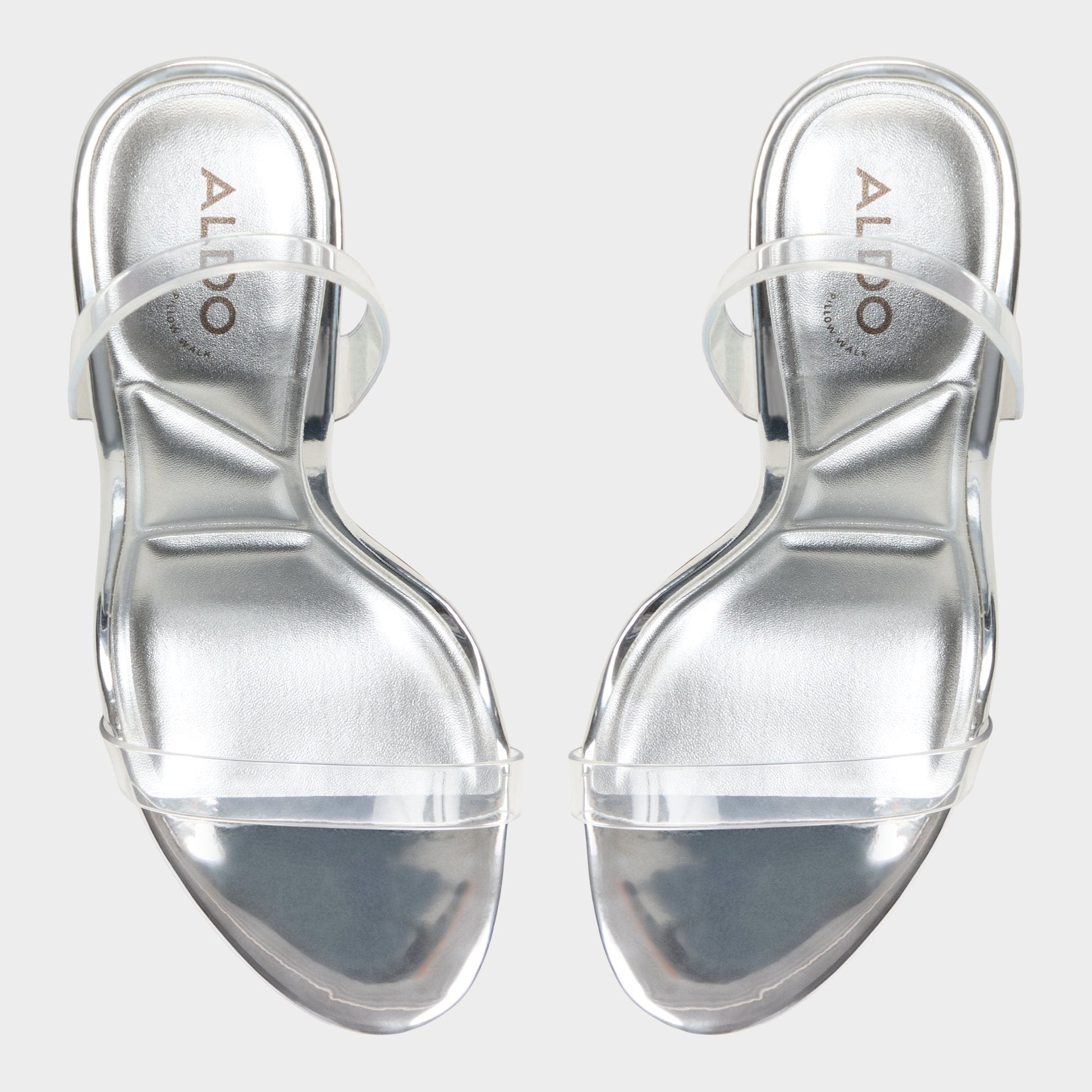 Quinilynn Silver Women's Iridescent metallics - Strappy heeled sandal, Stiletto heel Aldo Silver
