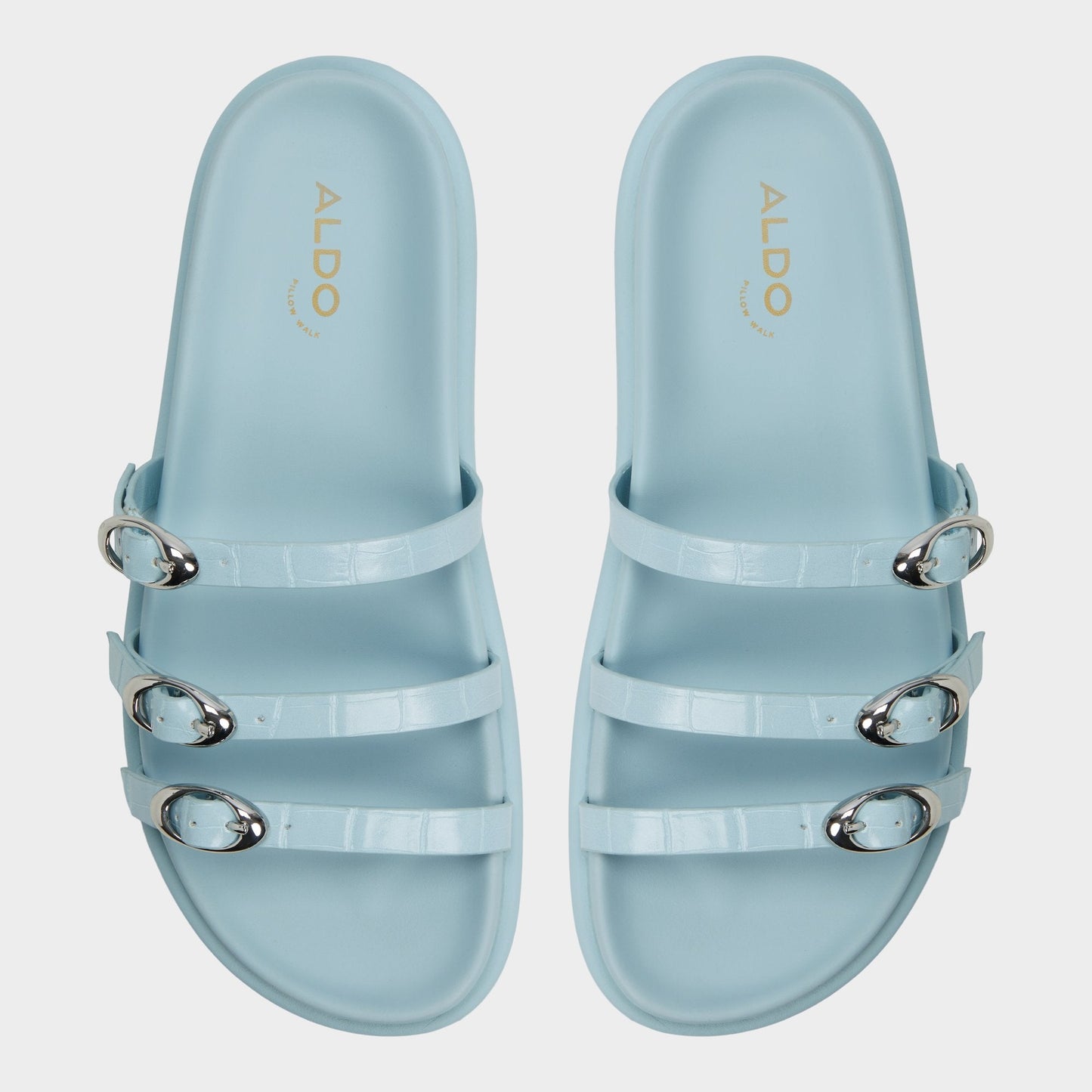 Zephyra Pastel Blue Women's Footbed sandals - Footbed sandal Aldo Pastel Blue