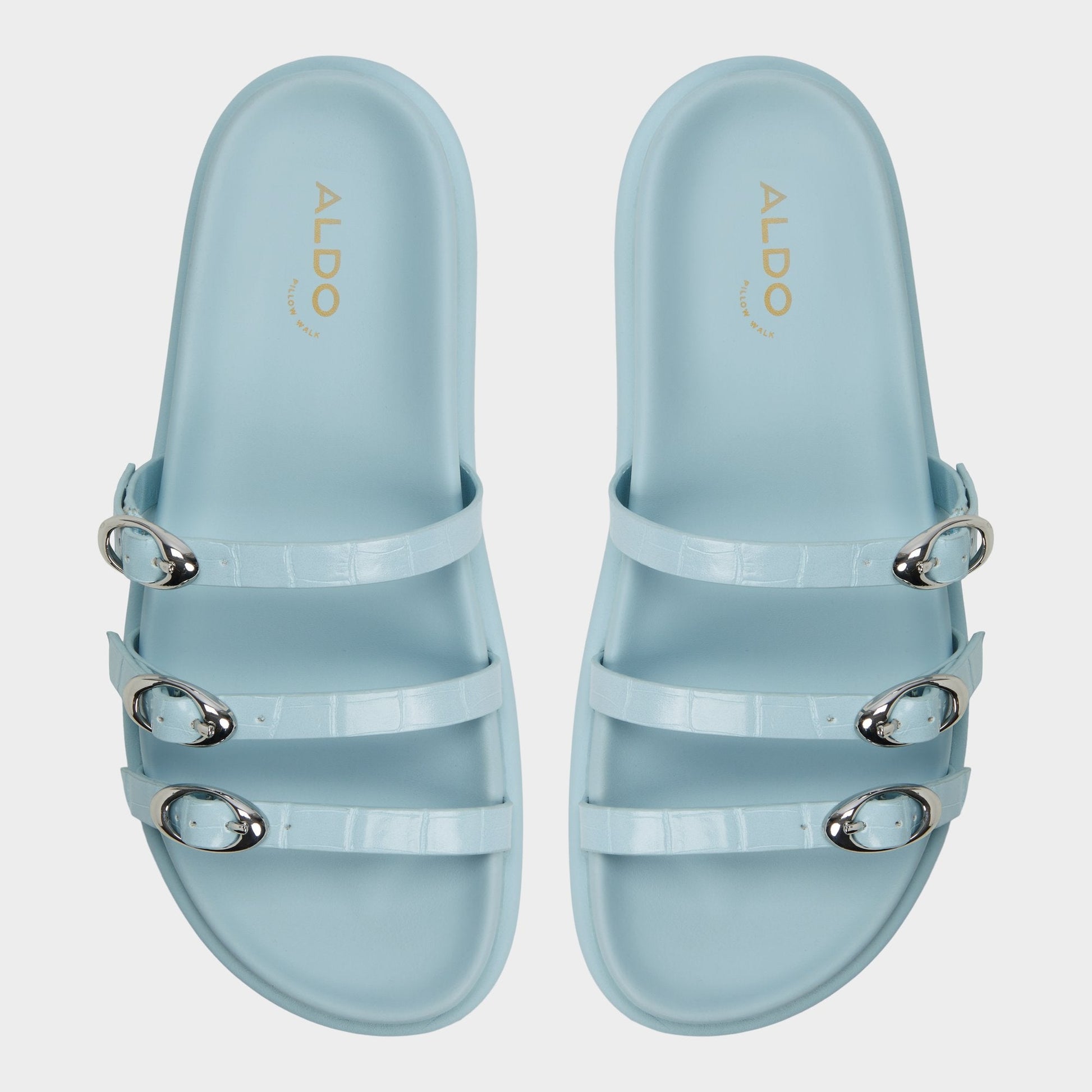 Zephyra Pastel Blue Women's Footbed sandals - Footbed sandal Aldo Pastel Blue