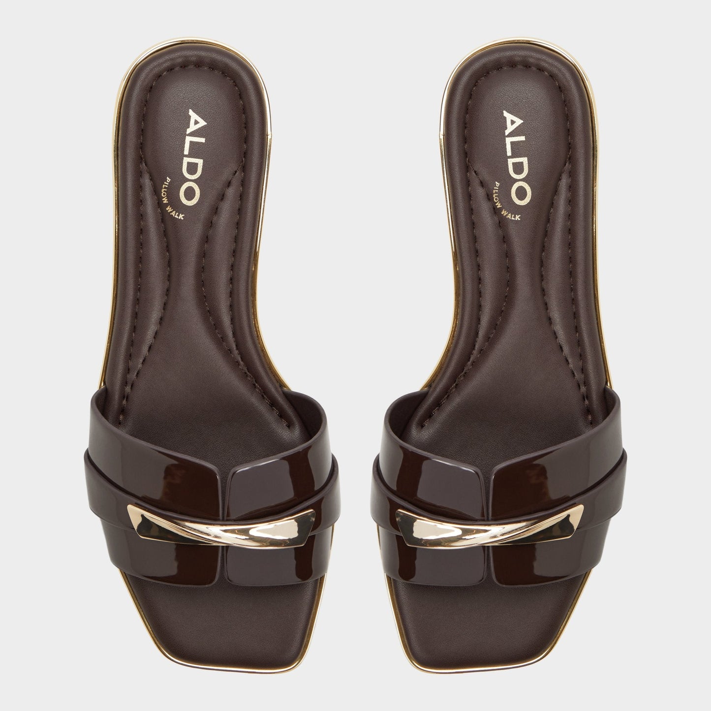 Darlina Medium Brown Women's Flats - Slide sandal Aldo Medium brown