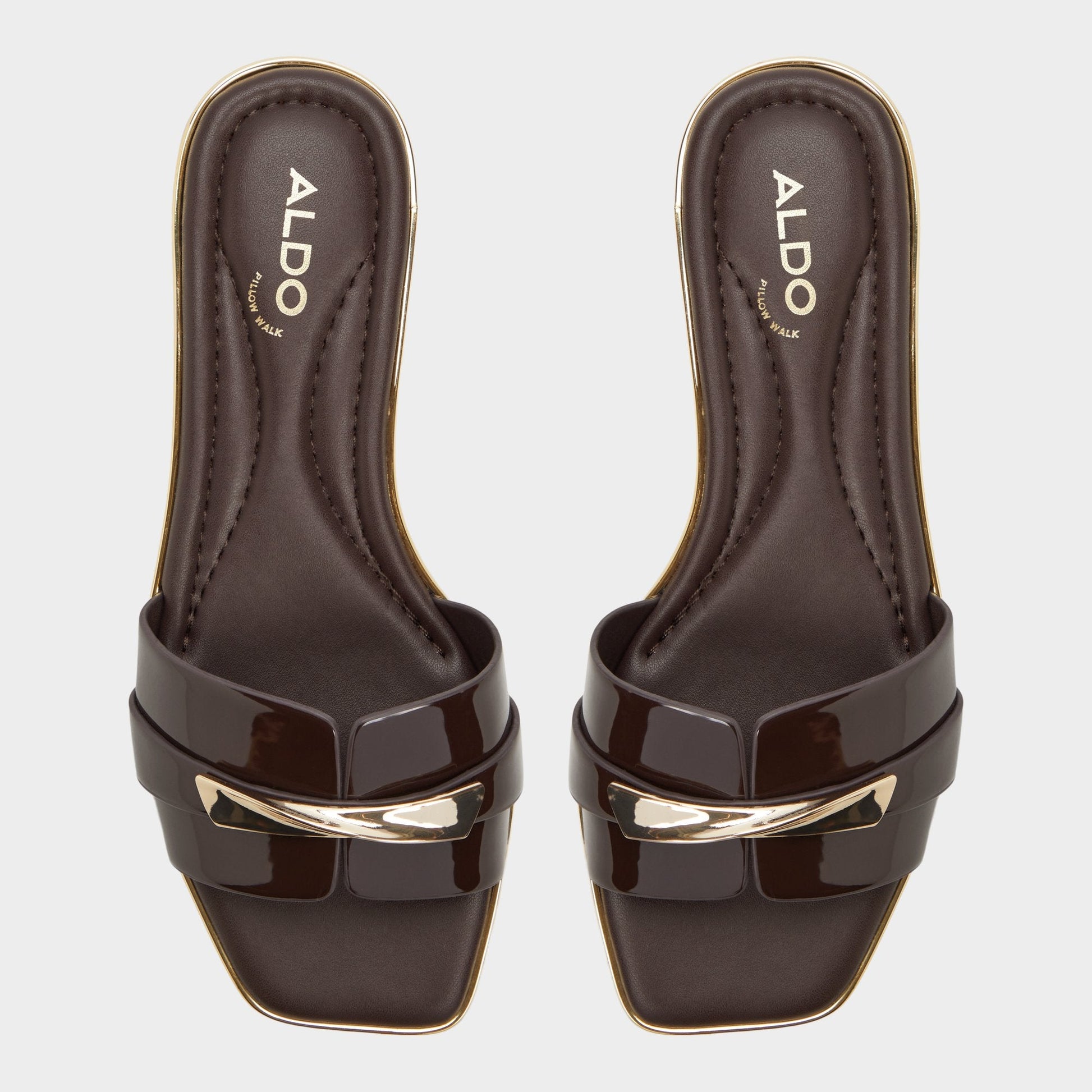 Darlina Medium Brown Women's Flats - Slide sandal Aldo Medium brown