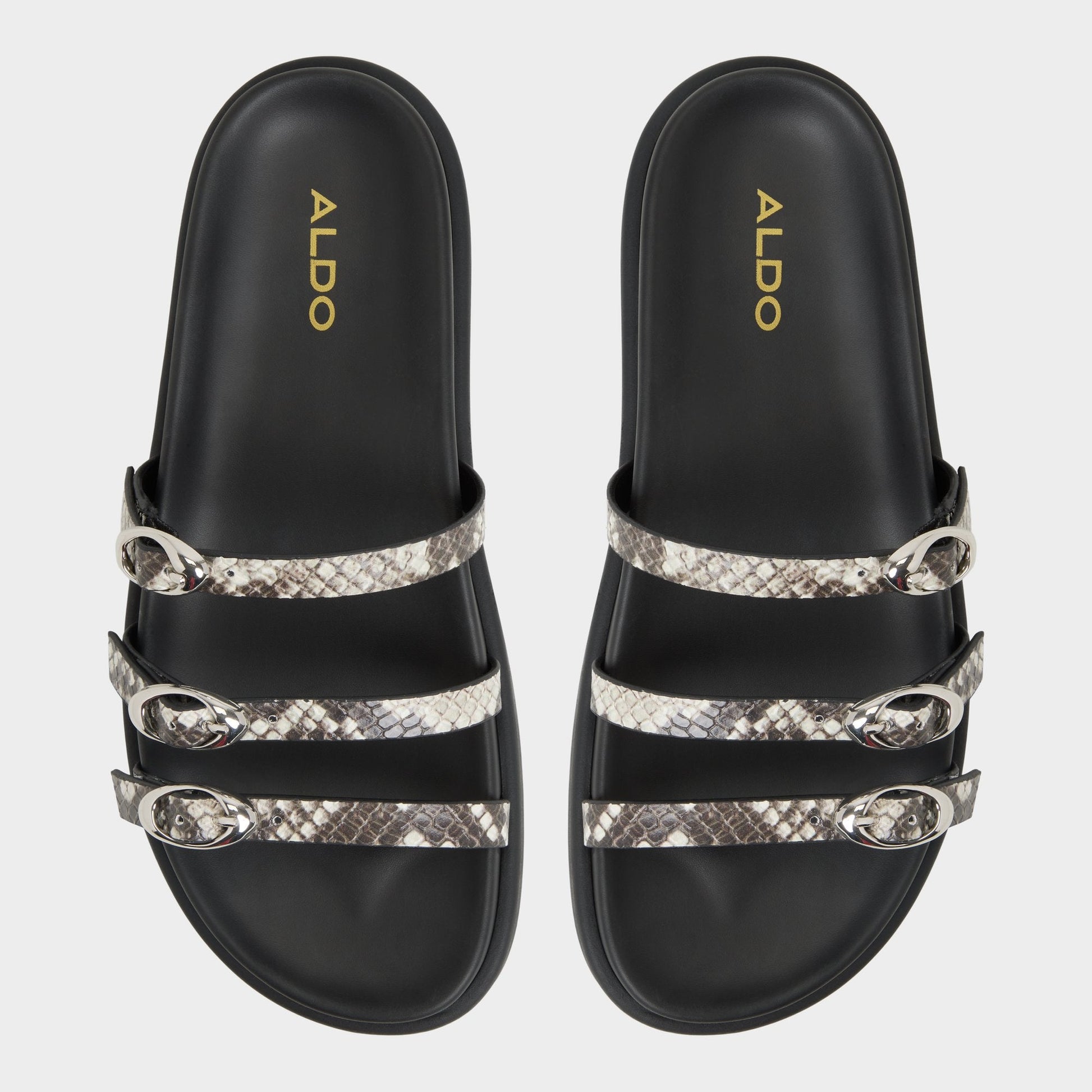Zephyra White/Black Women's Footbed sandals - Footbed sandal Aldo White/Black