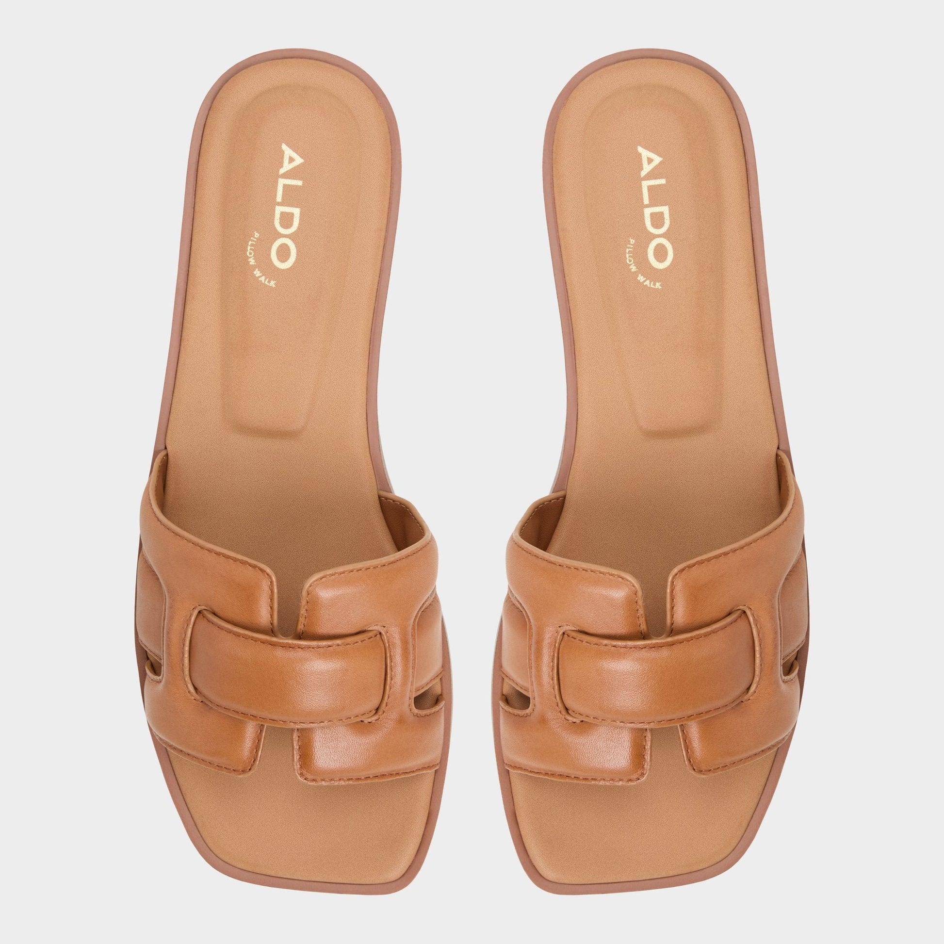 Eleny Medium Brown Women's Flats - Slide sandal Aldo Medium Brown