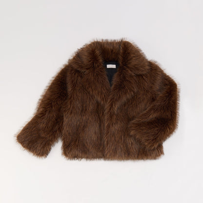 Hazella in Brown - Faux fur jacket Aldo Brown