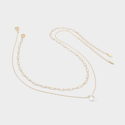 Flein Gold/Clear Multi Women's Necklaces - Layered necklace Aldo Gold/Clear Multi