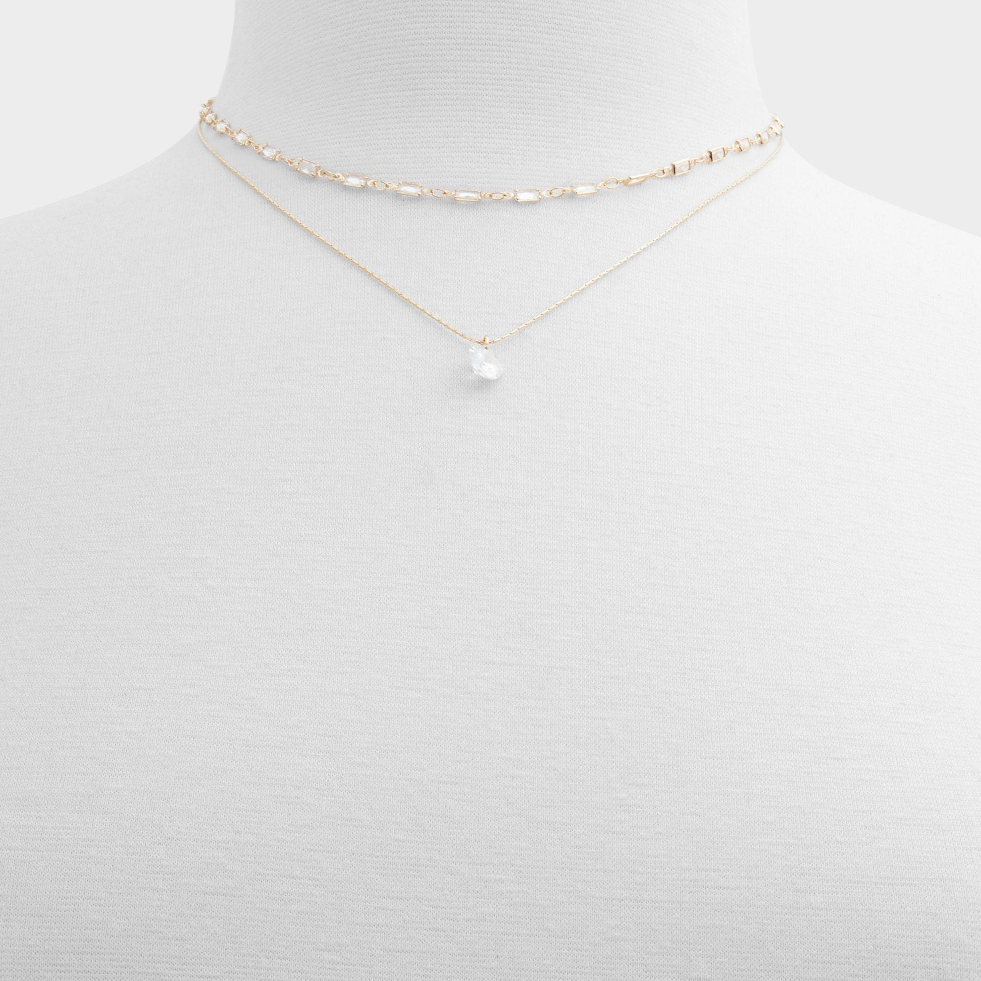 Flein Gold/Clear Multi Women's Necklaces - Layered necklace Aldo Gold/Clear Multi