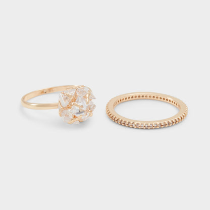 Greini Gold/Clear Multi Women's Rings - Multi-finger rings Aldo Gold/Clear Multi