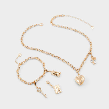 Bemyvalentine Gold/Clear Multi Women's Specialty - Necklace & bracelet set Aldo Gold/Clear Multi