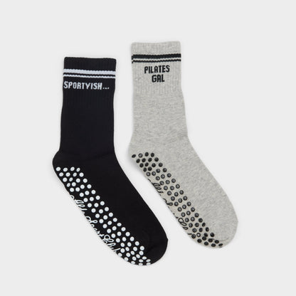 Pilatesclub in Grey - Pilates socks Aldo Grey