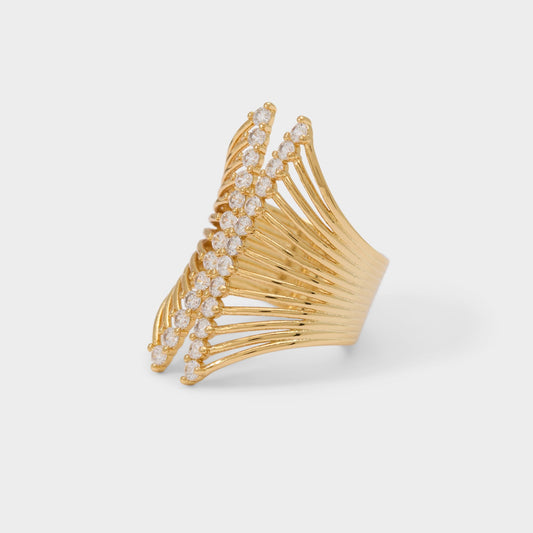 Glimmery in Gold Clear Multi - Stackable rings Aldo Gold/clear multi