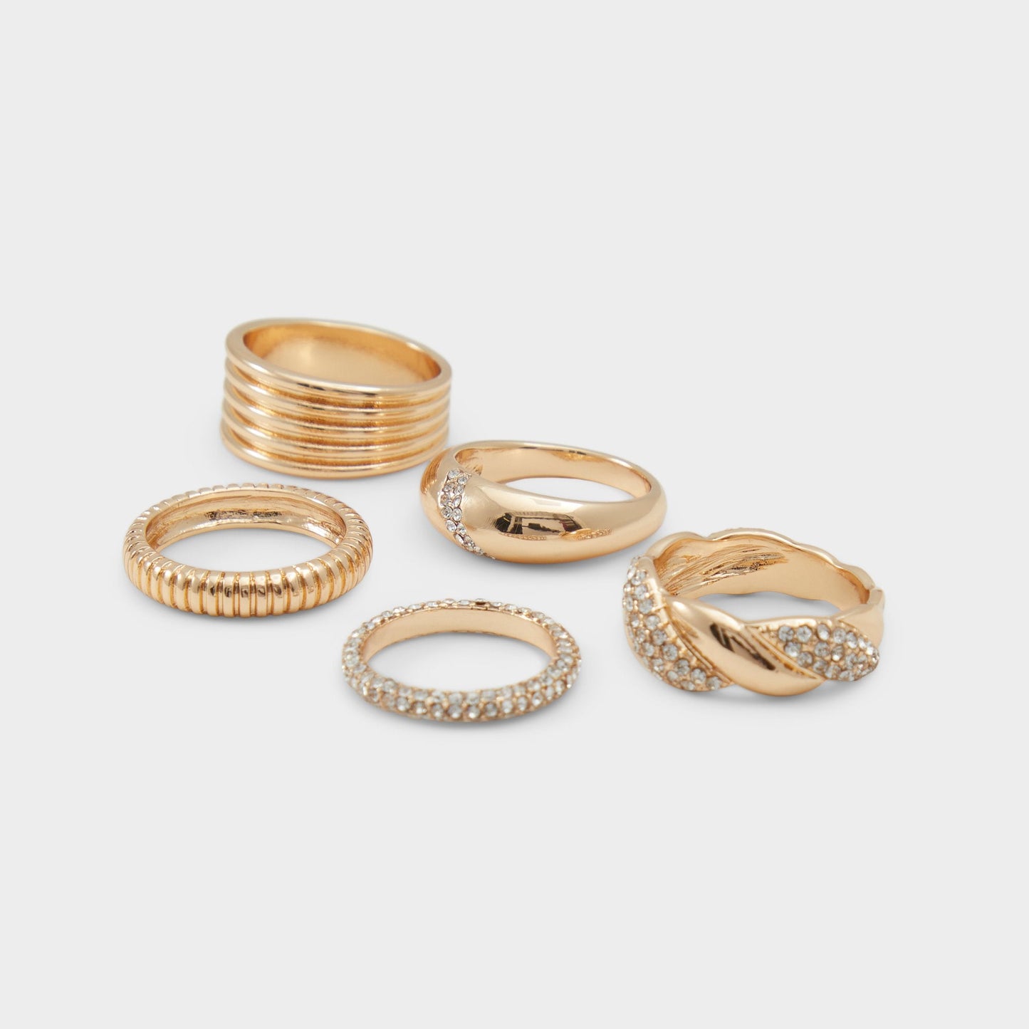 Lovelanguage Gold/Clear Multi Women's Rings - Ring Aldo Gold/Clear Multi