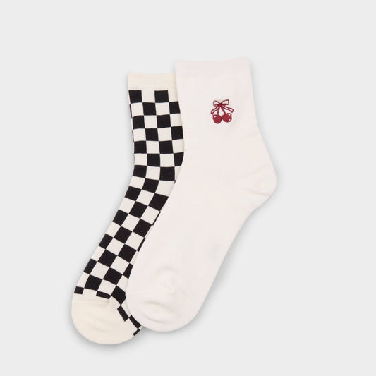 Cherryup in Black White - Socks Aldo Black/white