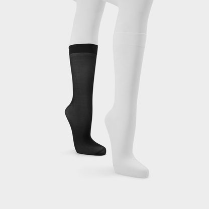 Sleekstep in Black White - Knee high socks Aldo Black/White