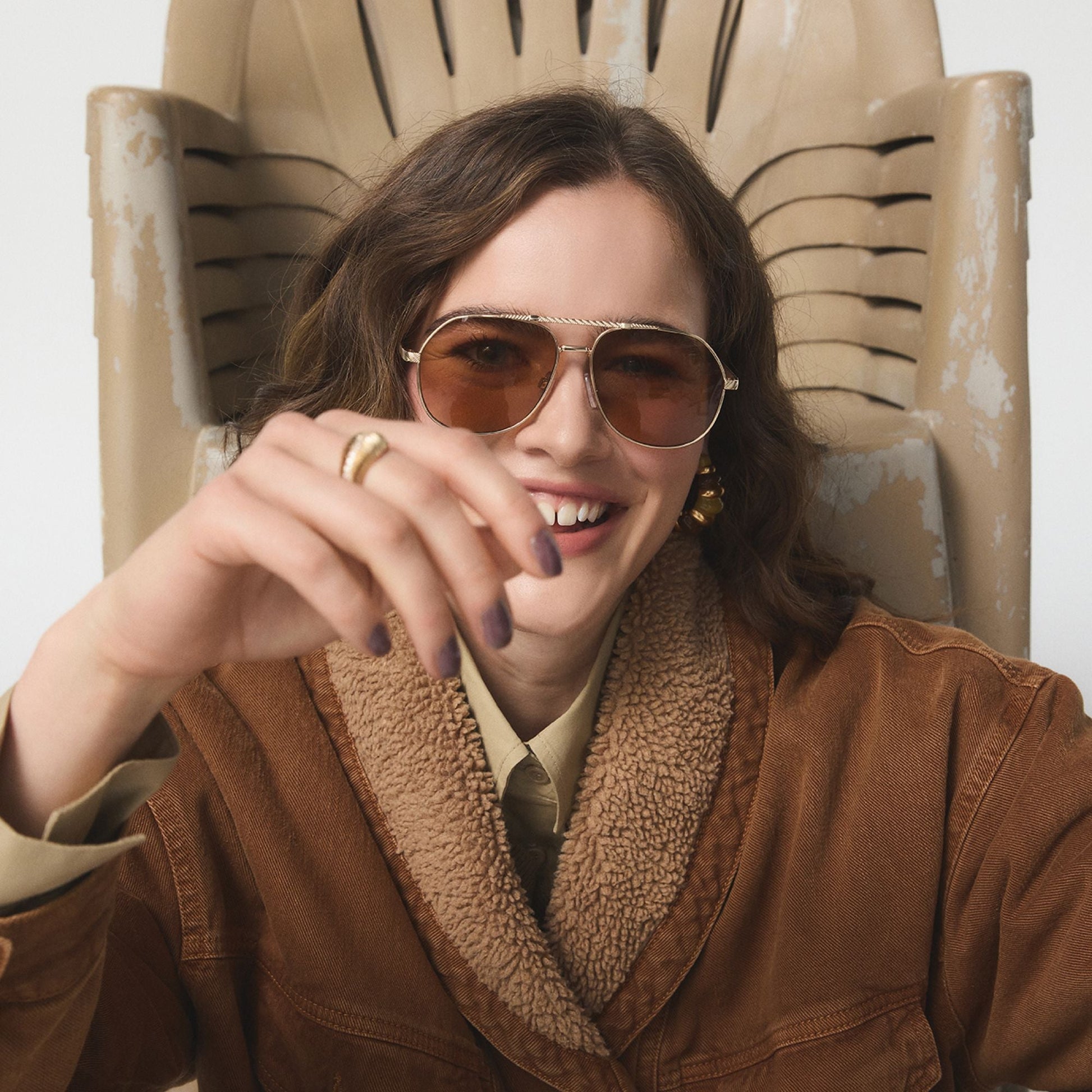 Frejja in Gold - Aviator sunglasses Aldo Gold