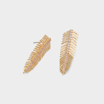 Feathers in Gold Clear Multi - Earrings Aldo Gold/clear multi
